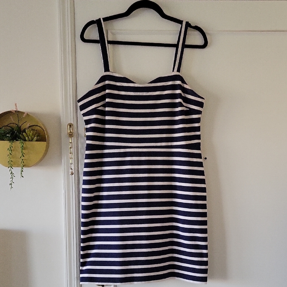 Old Navy: Navy and White Striped Dress